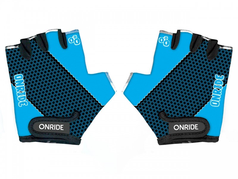 Велорукавички без пальців дитячі Onride Gem (чорний/синій, 11-12)