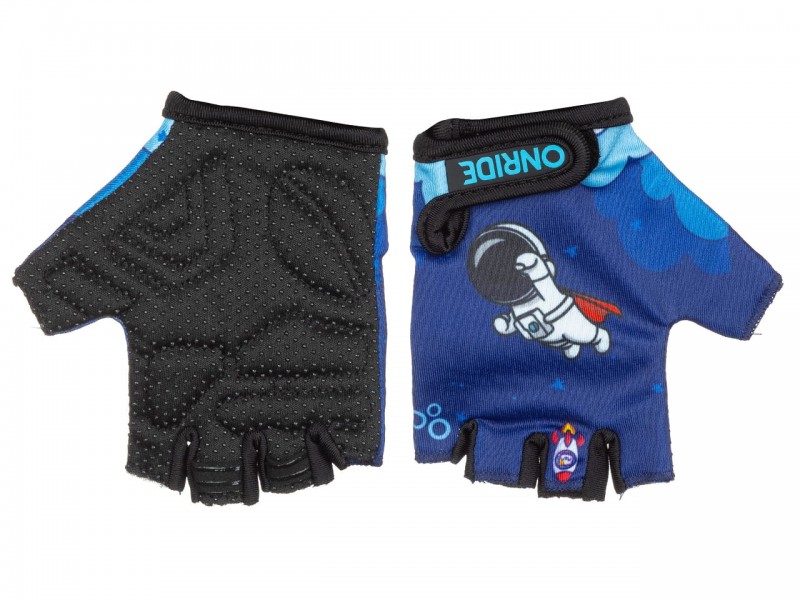 Велорукавички без пальців дитячі Onride Gem Космонавт (синій, 3-4)