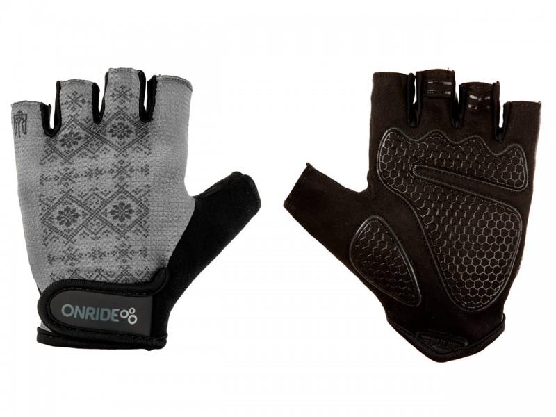 Велорукавички без пальців Onride Hold 20 Ornament (сірий, L)