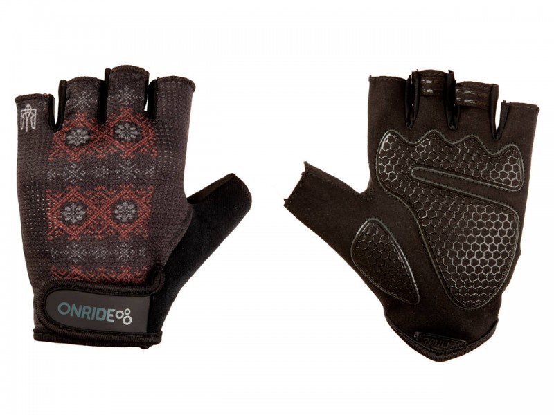Велорукавички без пальців Onride Hold 20 Ornament (червоний, L)