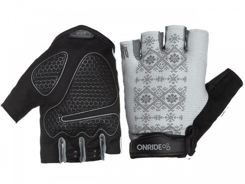 Велорукавички без пальців Onride Hold 30 Ornament (сірий, L)