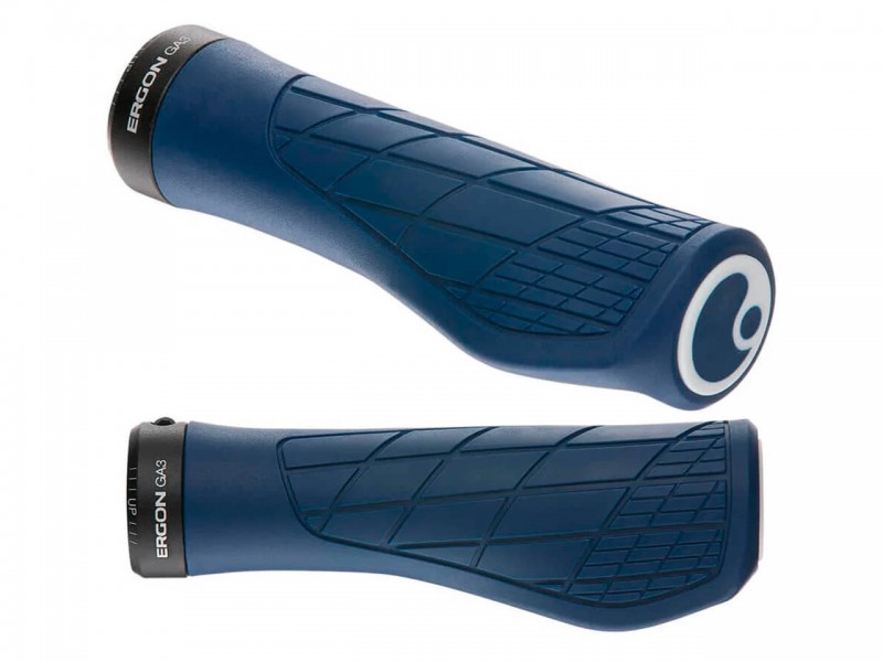 Грипсы на велосипед Ergon GA3-L (136 мм, с замком, Nightride Blue)