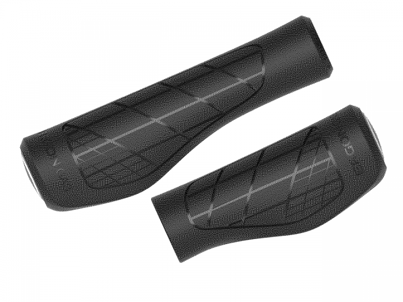 Грипсы на велосипед Ergon GA3 Single Twist-Shift (134,4/96,8 мм, с замком, Black)