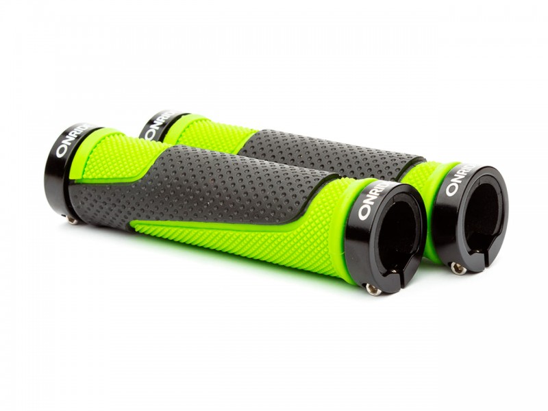 Гріпси на велосипед Onride DualGrip (130мм, з замками, чорний/зелений)