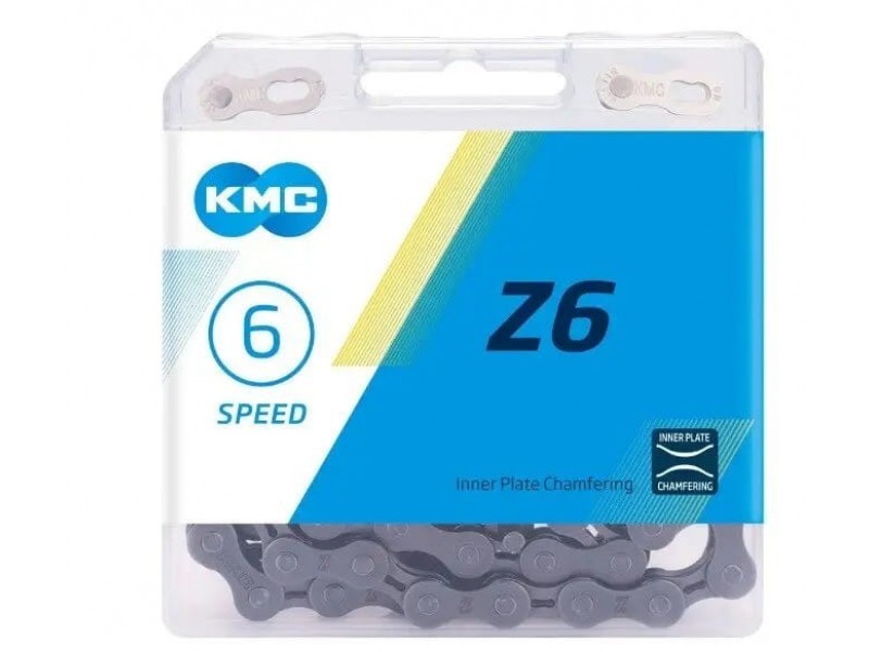 Ланцюг на велосипед 5/6S KMC Z6 Grey 114L з замком