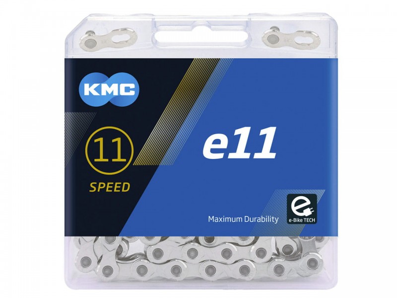 Ланцюг на велосипед 11S KMC e11 Silver 122L Silver з замком