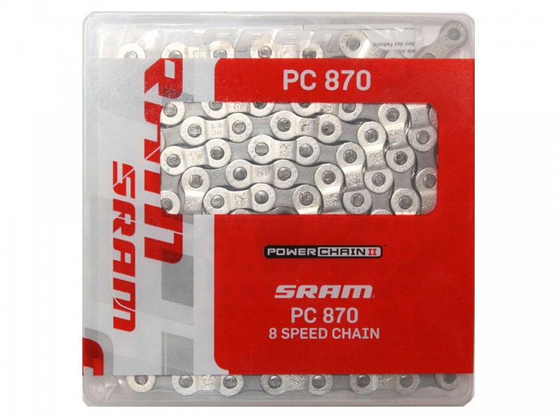 Ланцюг на велосипед 8S SRAM PC870 Silver/Grey 114L з замком