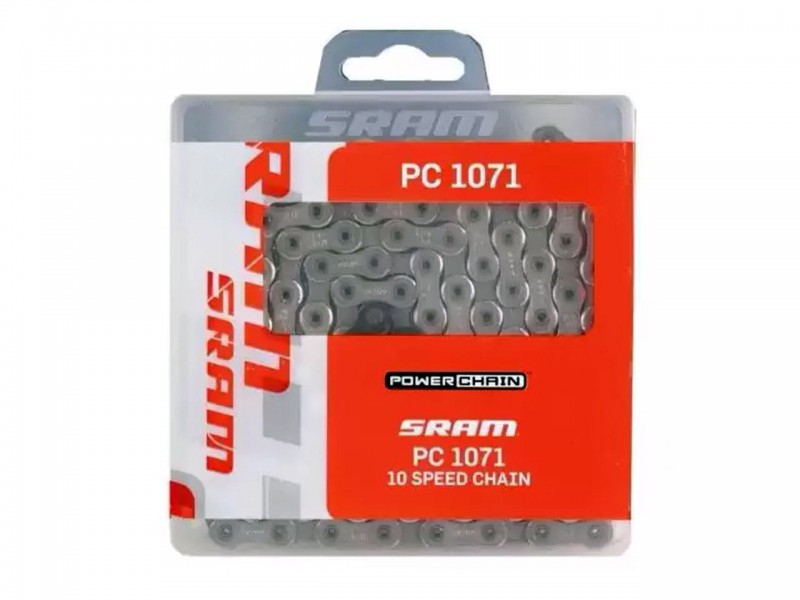 Ланцюг на велосипед 10S SRAM PC1071 Silver/Grey 114L HollowPin з замком