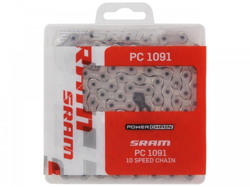 Ланцюг на велосипед 10S SRAM PC1091R Silver 114L HollowPin з замком