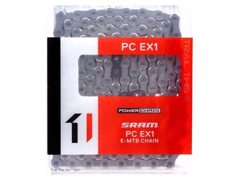 Ланцюг на велосипед 10S SRAM PCEX1 144L Silver/Grey з замком