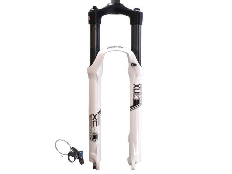 Вилка на велосипед 27.5" Suntour SF14 XCR DS RL R AIR A (повітряна, 100мм, 1.1/8", white)