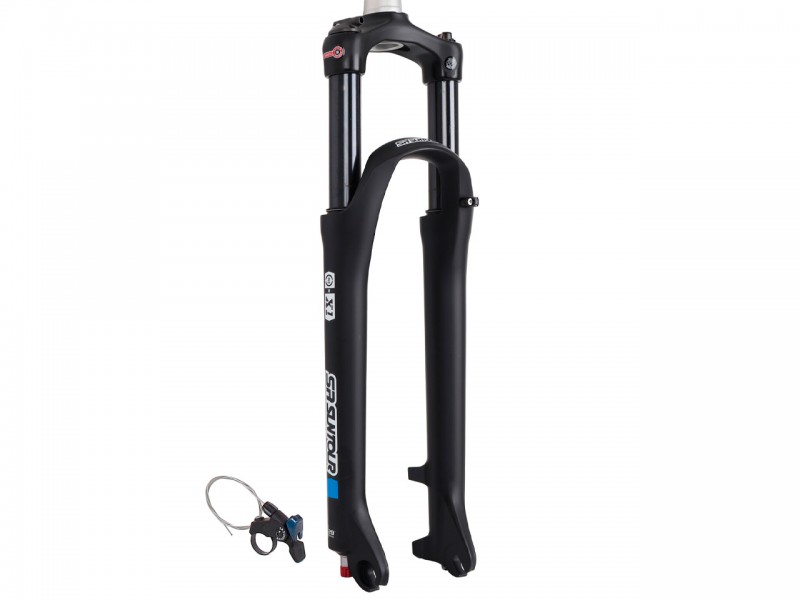 Вилка на велосипед 27.5" Suntour SF22 X1 DS RL R (пружинно-масляна, 100мм, 1.1/8", black)