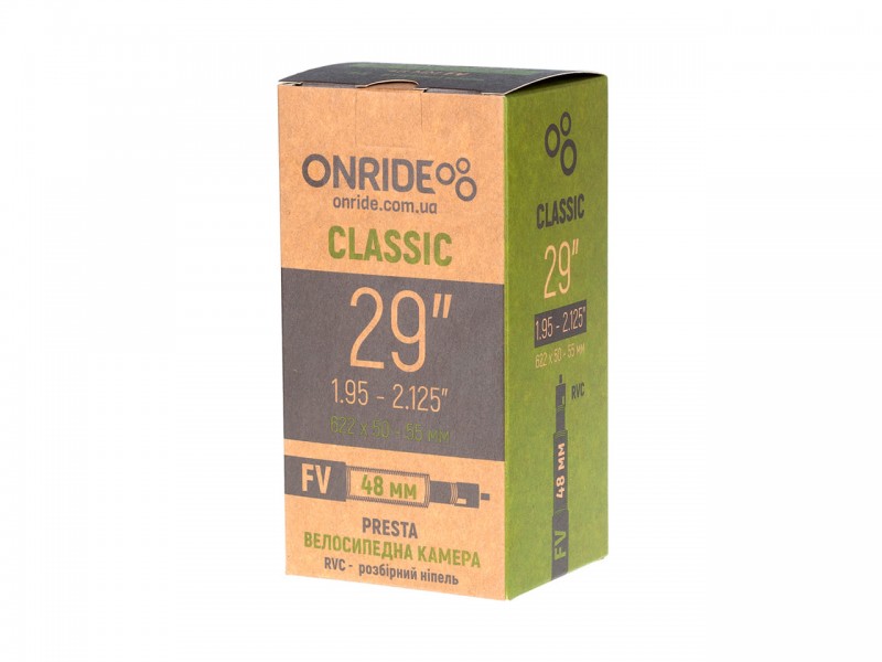Камера для велосипеда 29"x1.95/2.125" Onride (50/55-622) FV 48мм розбірний
