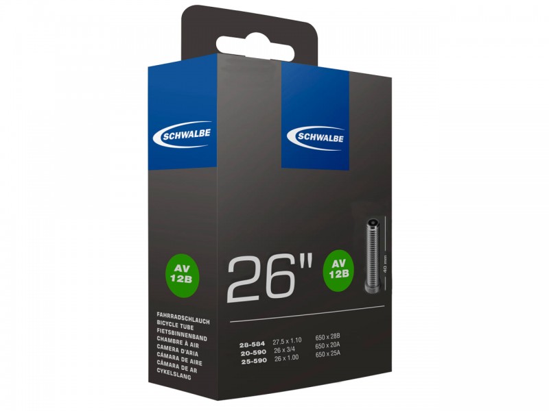Камера для велосипеда 26-27.5"x3/4-1.10" Schwalbe AV12B (20/25-584/590) AV 40мм