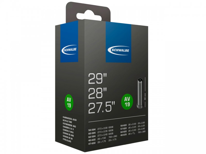 Камера для велосипеда 27.5"/28"/29" Schwalbe AV19 Standart (40/62-584/635) AV 40мм