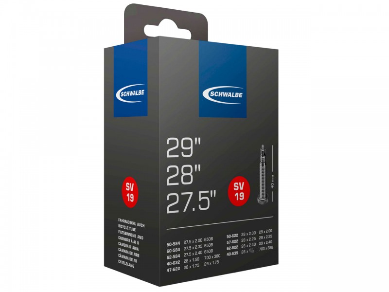 Камера для велосипеда 27.5"/28"/29" Schwalbe SV19 (700x40-62C/622-635) FV 40мм