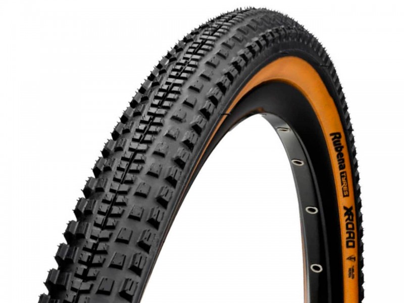Покрышка на велосипед 700x40C Rubena X-Road (42-622) складная, Race Hero, 127TPI, TR, eBike, черный с бронзовой боковой стенкой